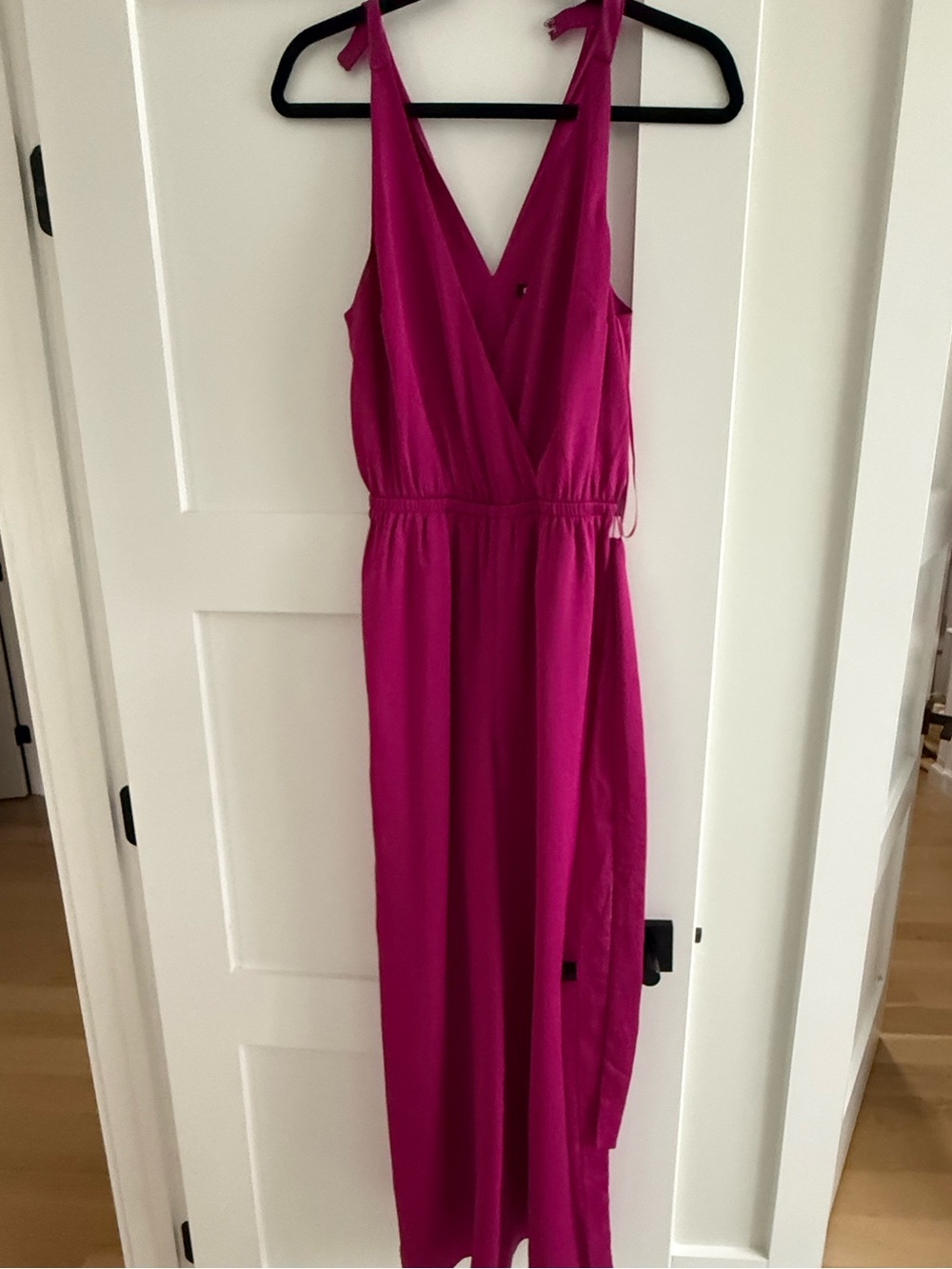Express Fuchsia Tie-Shoulder Wrap Maxi Dress